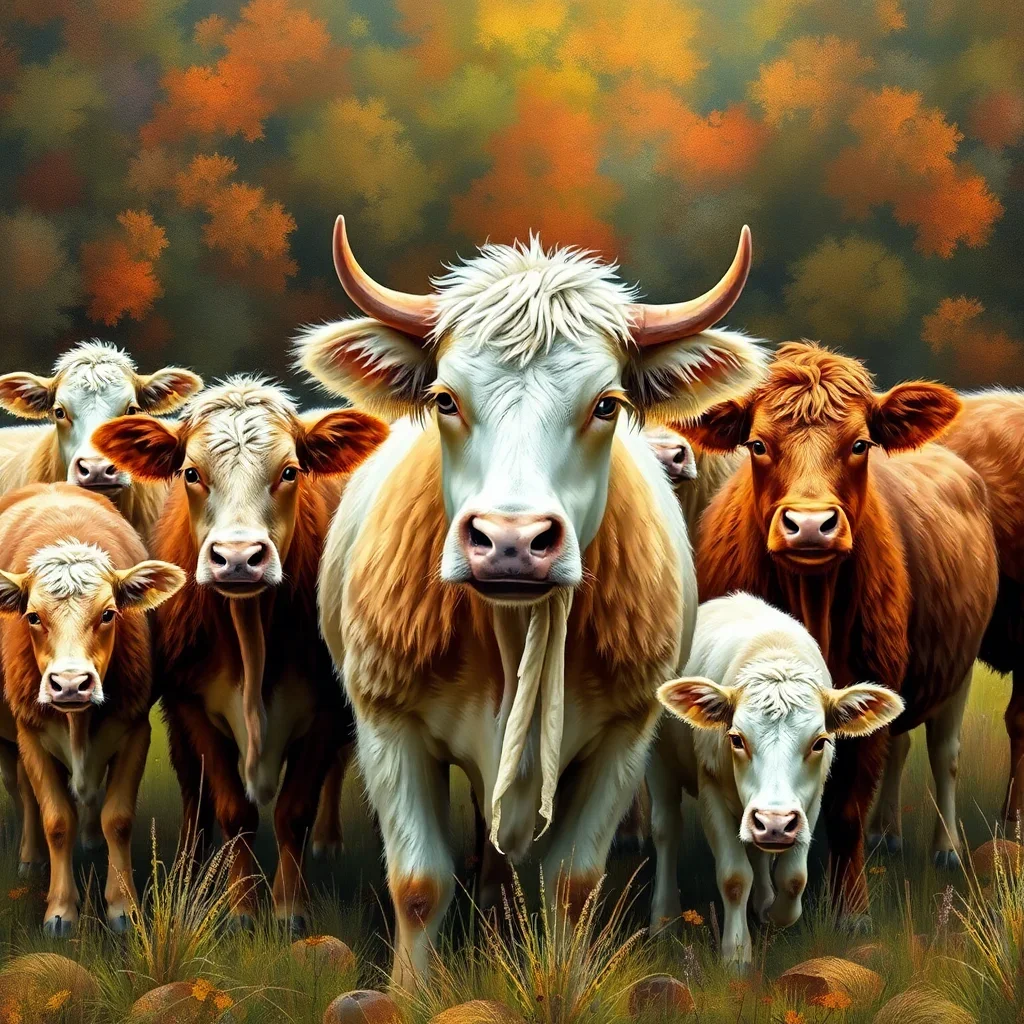 Rustic Sugar Mill Herd paint by numbers wall art kit completed