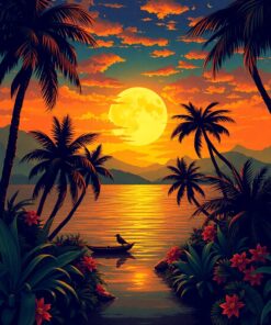 Tropical Moonrise Paint Numbers
