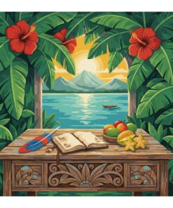 Rustic Tropical Sonnet Desk Paint By Numbers