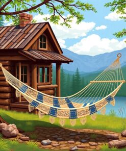 Rustic Vintage Cabin Hammock Paint By Numbers