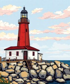 Rustic Vintage Coastal Beacon Paint By Numbers