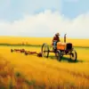 Rustic Vintage Pasture Plowing Paint By Numbers