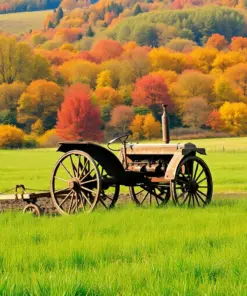 Rustic Vintage Pasture Plowing Paint By Numbers