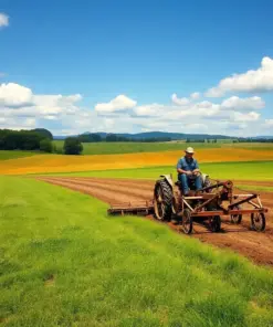 Rustic Vintage Pasture Plowing paint by numbers