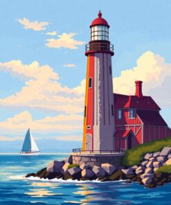 Rustic Lighthouse Paint Numbers