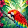 Scarlet Macaw Tropical Study Paint By Numbers