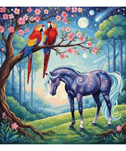 Scarlet Macaws Greet Mare Paint By Numbers