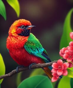 Scarlet Tanager Tropical Perch Paint By Numbers