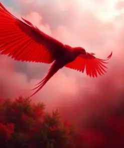 Scarlet Wings Over Mist Paint By Numbers