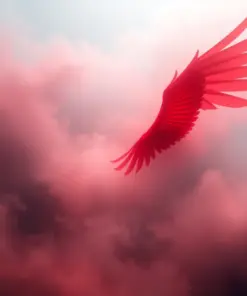 Scarlet Wings Over Mist Paint By Numbers