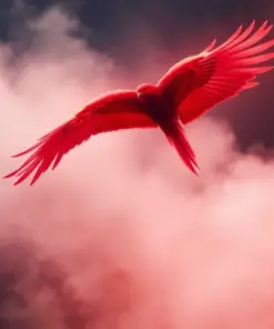 Scarlet Wings Over Mist paint by numbers