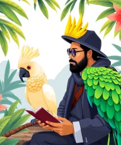 Scholar Beside Tropical Cockatoo Paint By Numbers