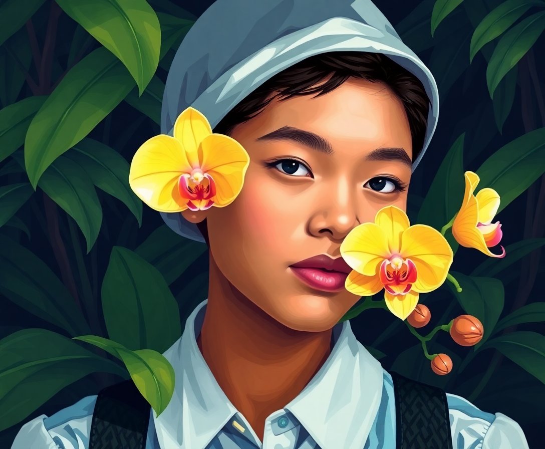 scholar-with-jungle-orchid-paint-by-numbers-kit-portrait-art