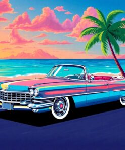 SciFi Cadillac Tropical Journey Paint By Numbers