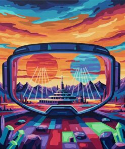 SciFi Visor Twin Sunset Paint By Numbers