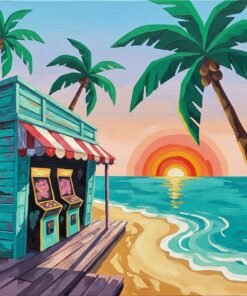 Seaside Retro Arcade Shack Paint By Numbers