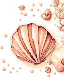 Sepia Coastal Shell Drawing Paint By Numbers