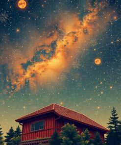 Sepia Constellation Over Canopy Paint By Numbers