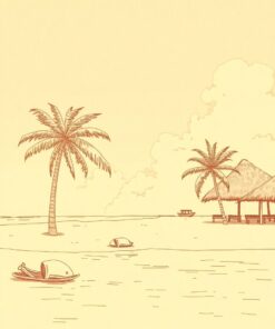 Beach Sketch Paint Numbers