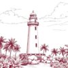 Tropical Lighthouse Paint Numbers