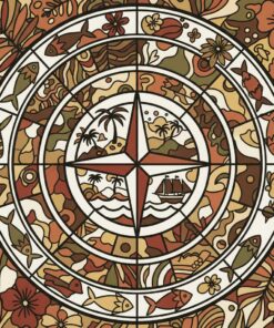 Sepia Tropical Navigation Dial Paint By Numbers