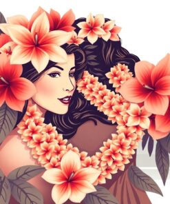 Sepia Wahine Floral Lei Paint By Numbers