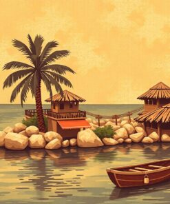 Sepia Woven Island Retreat Paint By Numbers