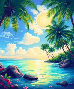 Tropical Palms Paint Numbers