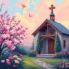 Serene Vintage Easter Sanctuary Paint By Numbers
