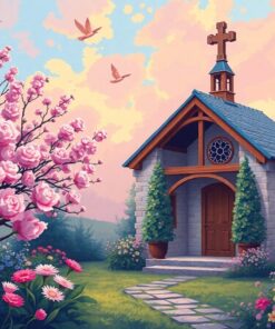 Serene Vintage Easter Sanctuary Paint By Numbers