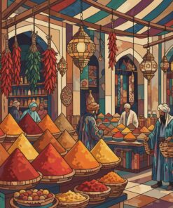 Shaded Vintage Spice Bazaar Paint By Numbers