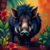 Shadowed Tropical Boar paint by numbers