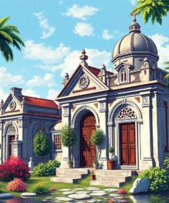 Shadowed Vintage Island Mausoleum Paint By Numbers