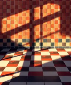 Shadows On Checkered Tiles Paint By Numbers