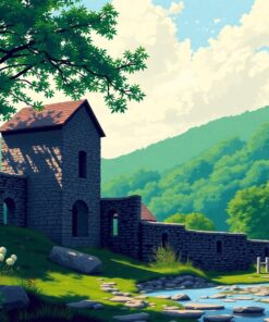 Shadows On Mill Ruins Paint By Numbers