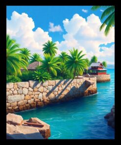 Tropical Seawalls Paint Numbers