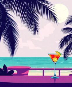 Tropical Martini Paint Numbers