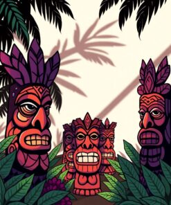 Tropical Tikis Paint Numbers