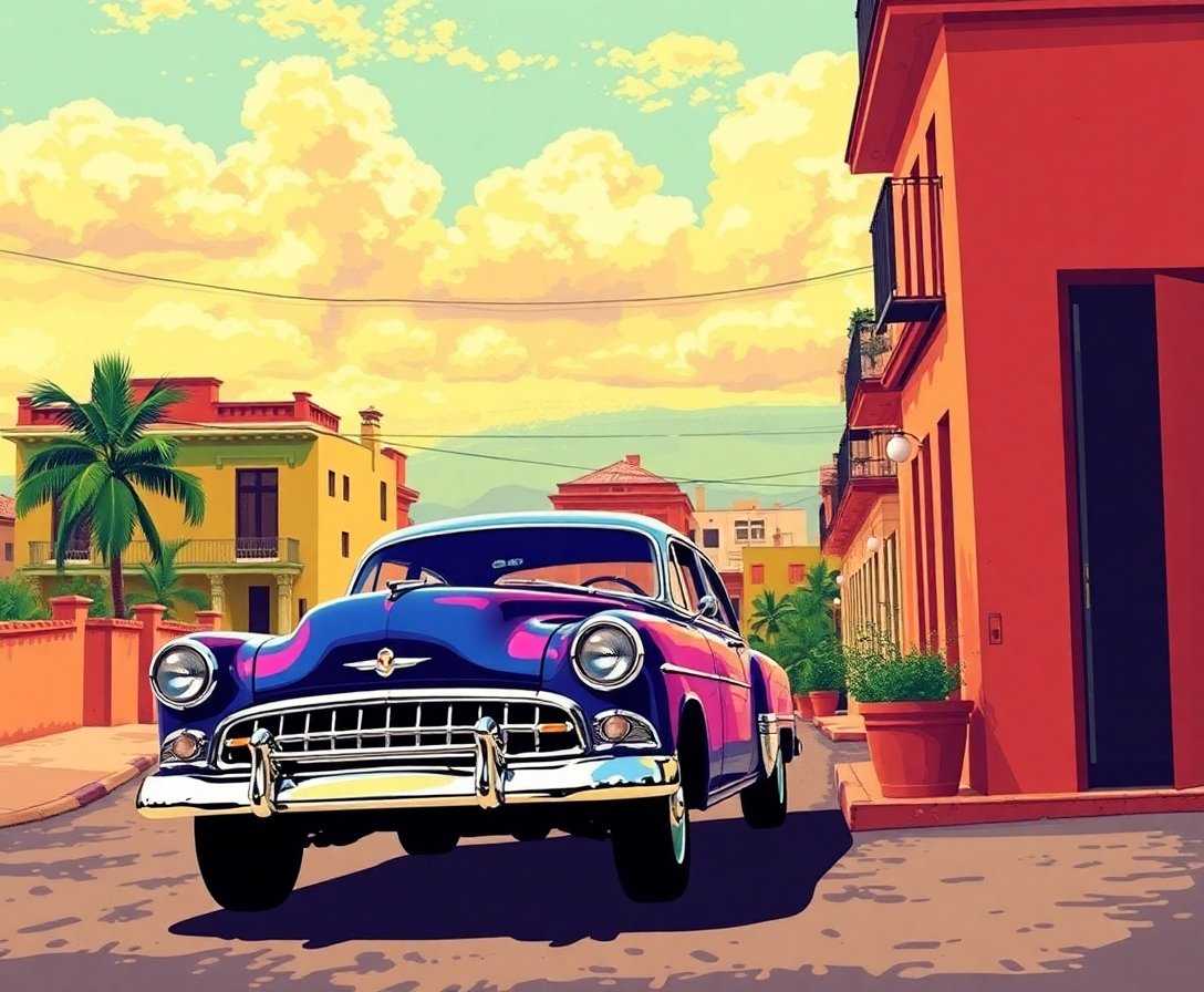 Shadows Over Vintage Cuba Paint By Numbers Kit completed