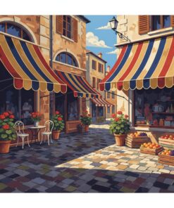 Shadows Under Vintage Awnings Paint By Numbers