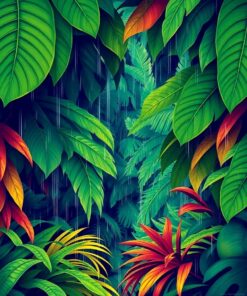 Tropical Leaves Paint Numbers
