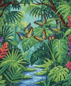 Sheltering Tropical Rain Swallowtails Paint By Numbers