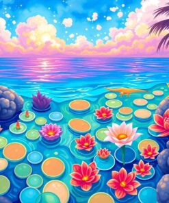 Shimmering Tropical Tide Pool Paint By Numbers