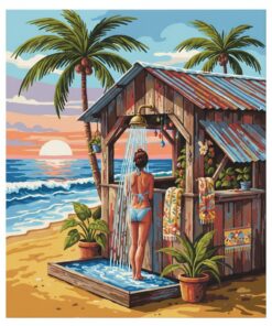 Shower Over Vintage Cabana Paint By Numbers