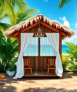 Shower Over Vintage Cabana Paint By Numbers