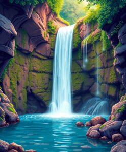 Vintage Waterfall Paint Numbers