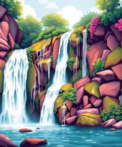 Silky Vintage Waterfall Paint By Numbers