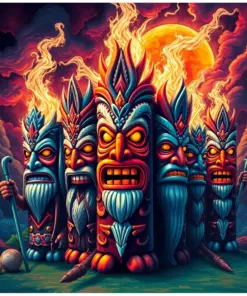 Silver Screen Tiki Gods Paint By Numbers