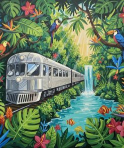 Silver Train Tropical Canopy Paint By Numbers