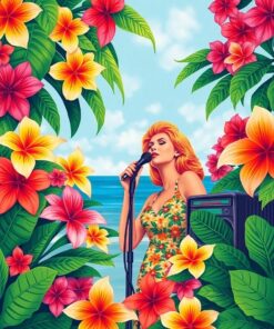 Tropical Blooms Paint Numbers